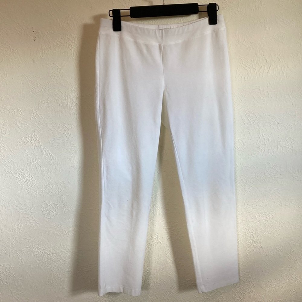 Eileen Fisher XS white cropped dress pants elastic waist